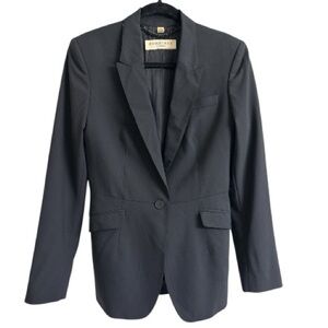 Burberry London Stretch Wool Tailored Blazer Black, (WO455181) Women’s Size: 8